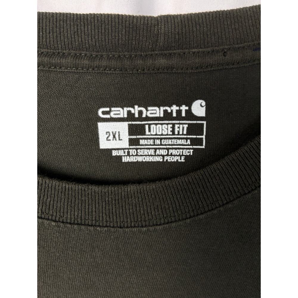 Carhartt Long Sleeve T-shirt Mens 2XL Gray Loose Fit Sleeve Logo Spot - Picture 3 of 7
